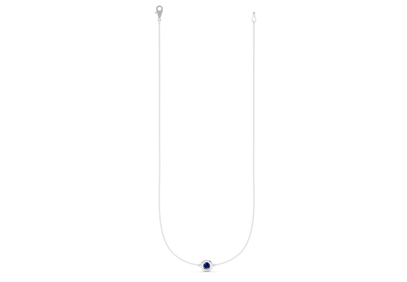 Tranquil Sapphire Gemstone Stationed Necklace ½ Carat Total Wt. - Ring Premier