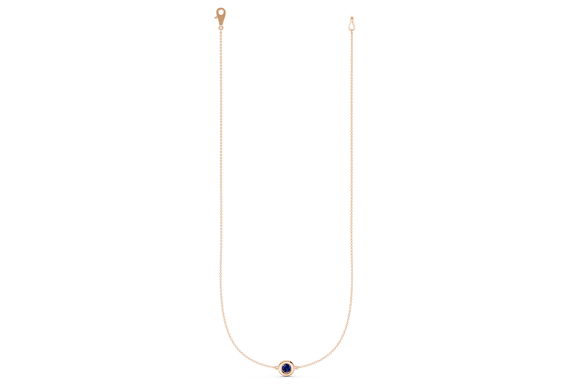 Tranquil Sapphire Gemstone Stationed Necklace ½ Carat Total Wt. - Ring Premier