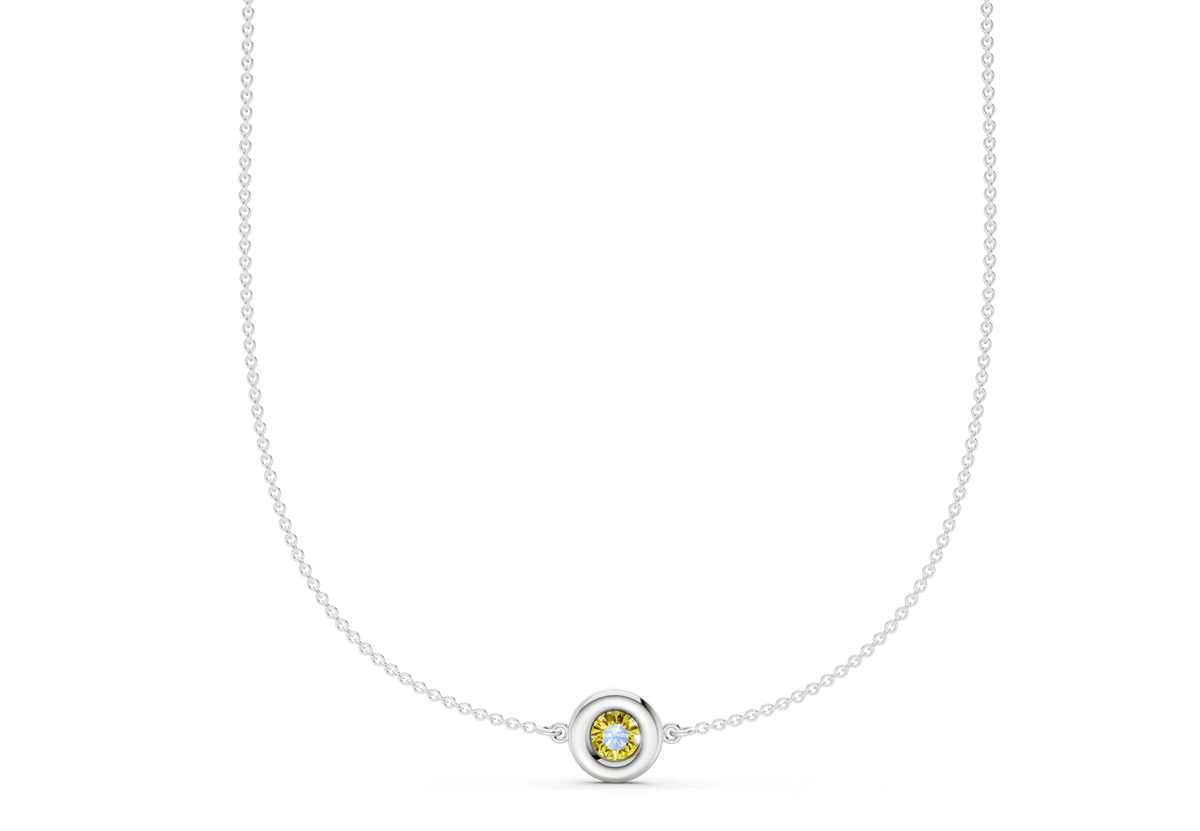 Tranquil Yellow Diamond Stationed Necklace ½ Carat Total Wt.