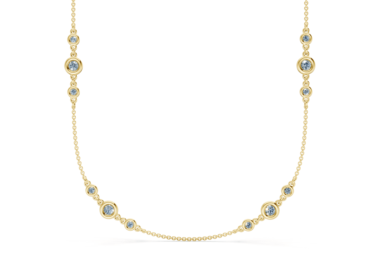 Trio Blue Diamond Stationed Necklace 1½ Carat Total Wt.
