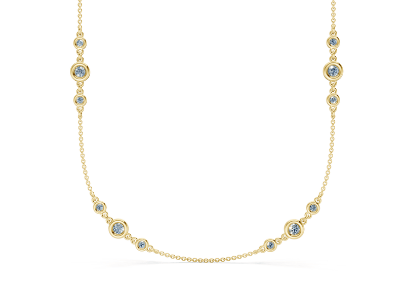 Trio Blue Diamond Stationed Necklace 1½ Carat Total Wt. - Ring Premier