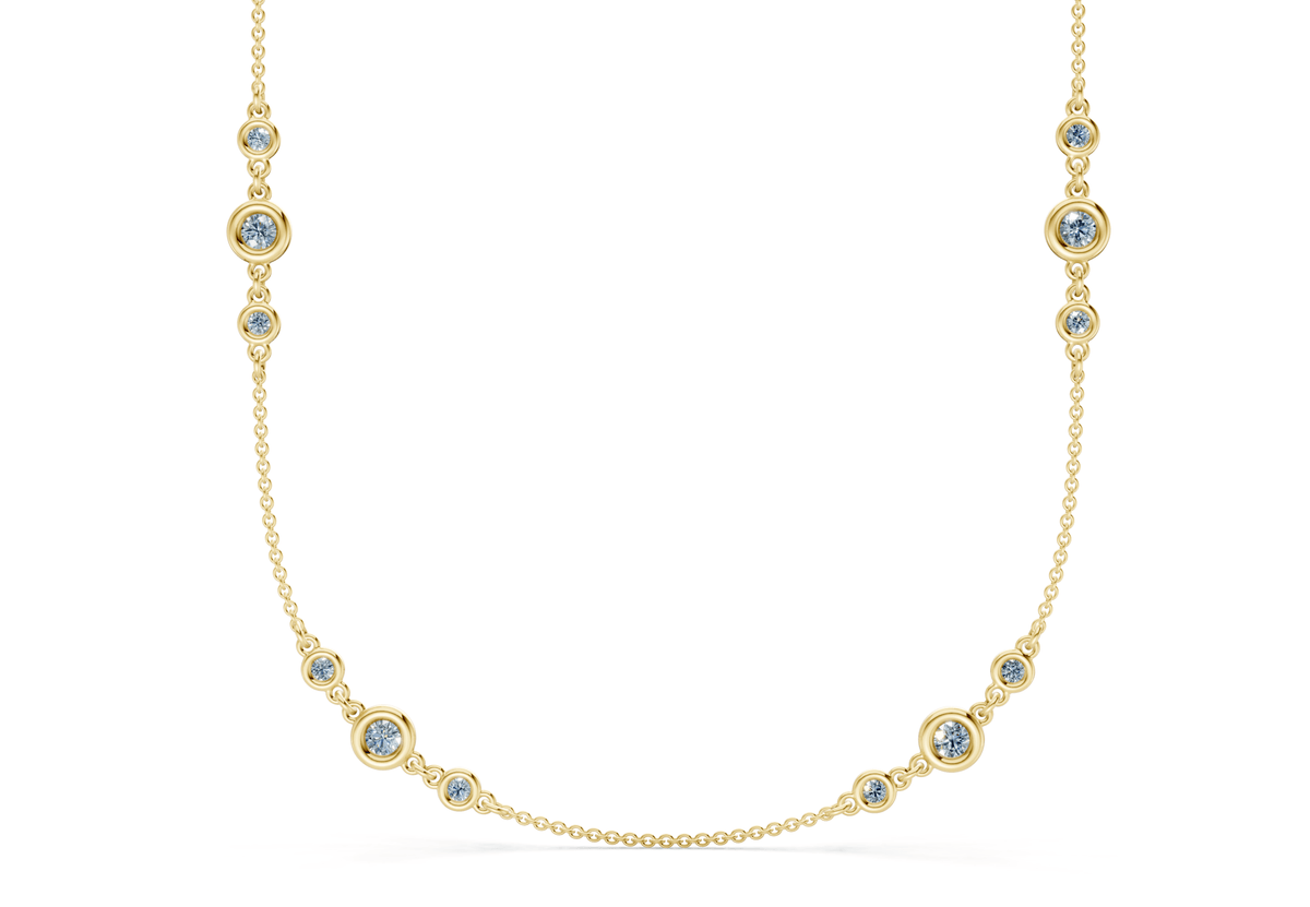 Trio Blue Diamond Stationed Necklace 1½ Carat Total Wt.