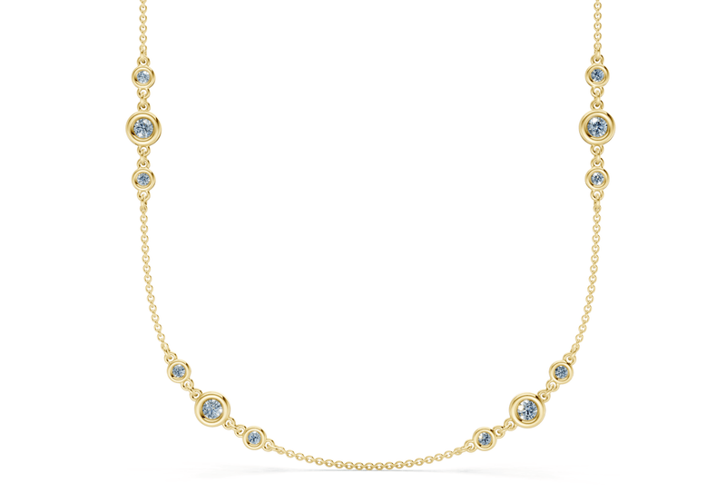 Trio Blue Diamond Stationed Necklace 1½ Carat Total Wt.