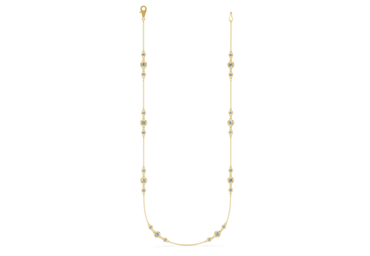 Trio Blue Diamond Stationed Necklace 1½ Carat Total Wt.