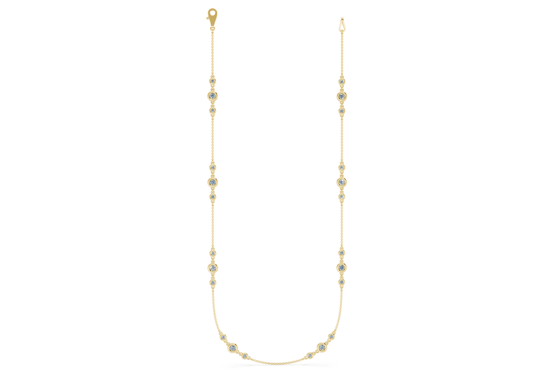 Trio Blue Diamond Stationed Necklace 1½ Carat Total Wt. - Ring Premier