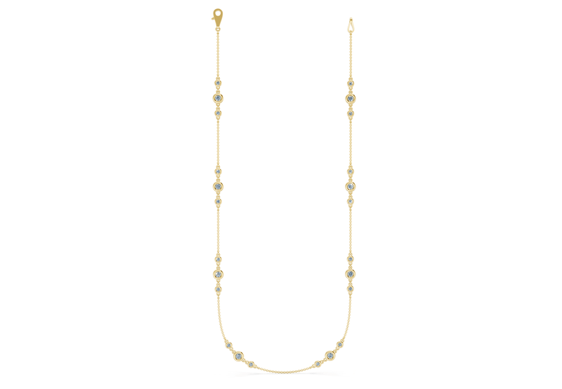 Trio Blue Diamond Stationed Necklace 1½ Carat Total Wt.