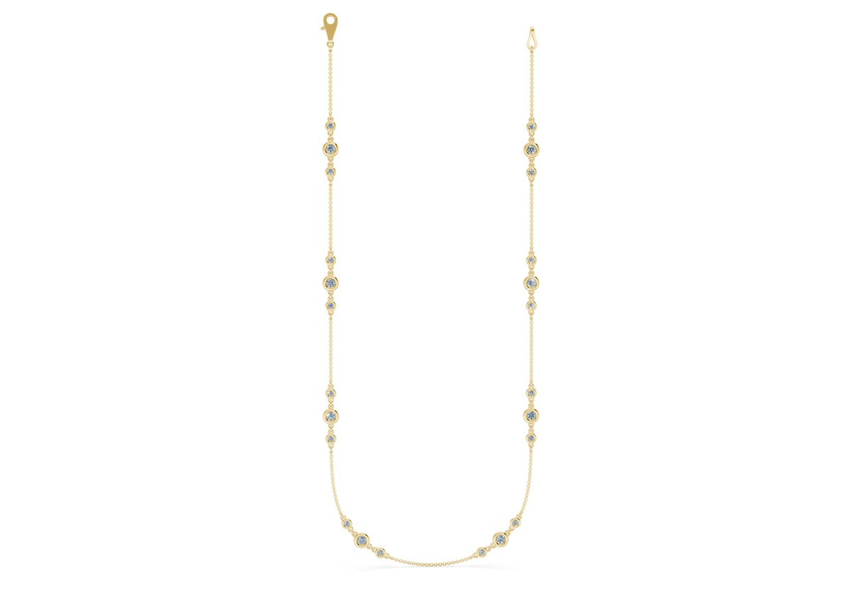Trio Blue Diamond Stationed Necklace 1½ Carat Total Wt.