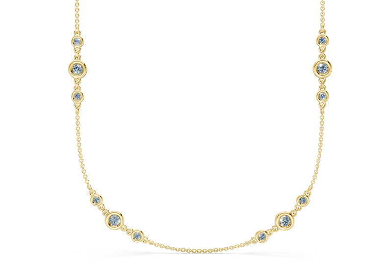 Trio Blue Diamond Stationed Necklace 1½ Carat Total Wt. - Ring Premier