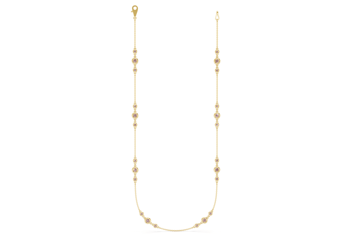 Trio Pink Diamond Stationed Necklace 1½ Carat Total Wt.