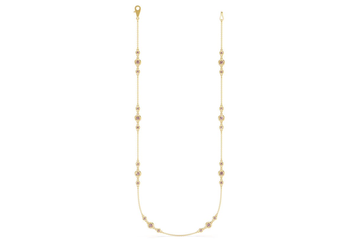 Trio Pink Diamond Stationed Necklace 1½ Carat Total Wt.