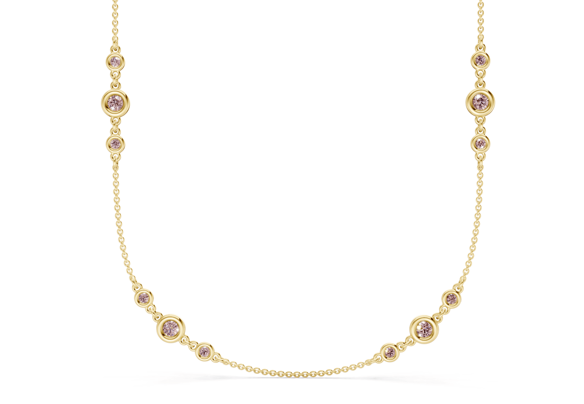 Trio Pink Diamond Stationed Necklace 1½ Carat Total Wt.