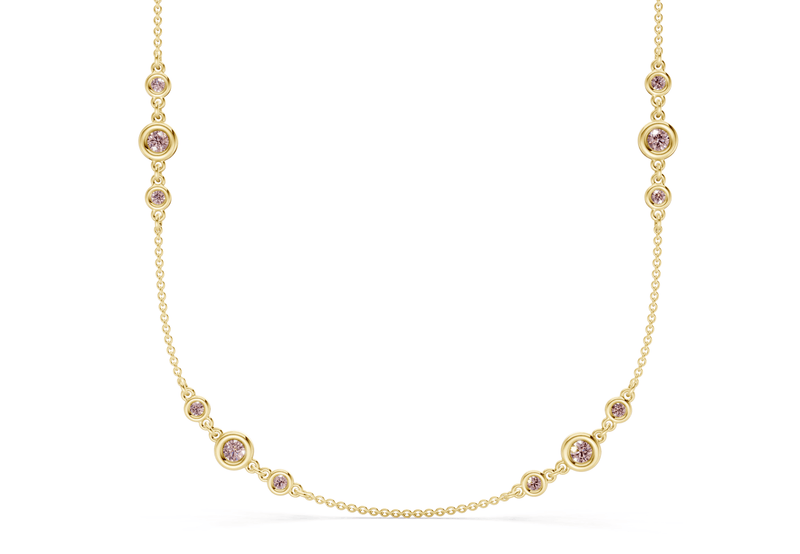 Trio Pink Diamond Stationed Necklace 1½ Carat Total Wt.