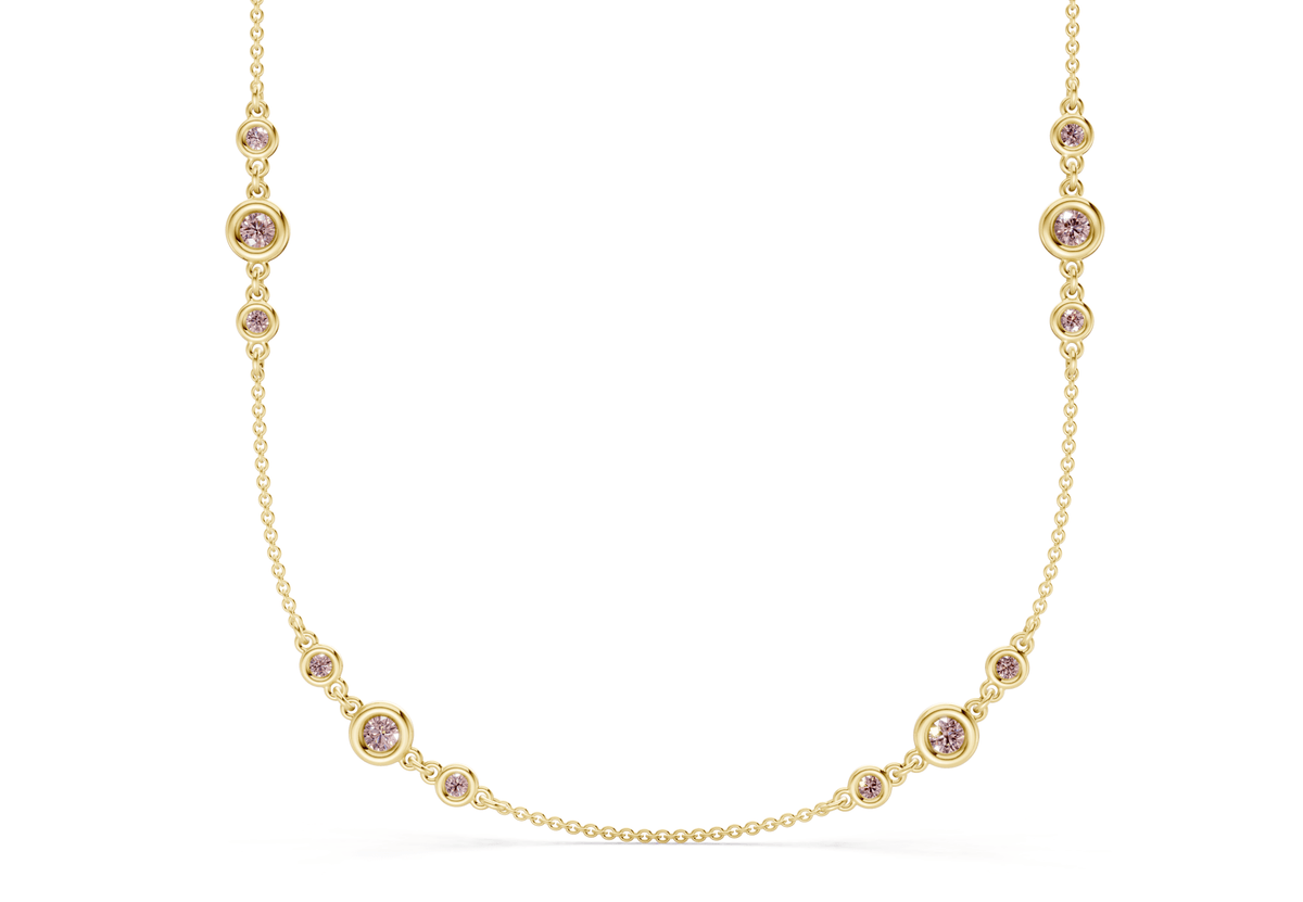 Trio Pink Diamond Stationed Necklace 1½ Carat Total Wt.