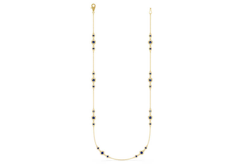 Trio Sapphire Gemstone Stationed Necklace 1½ Carat Total Wt. - Ring Premier