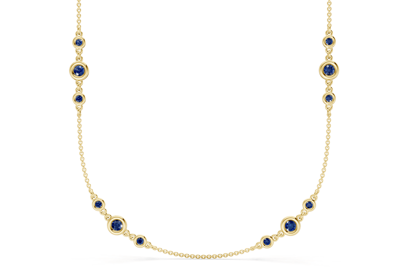 Trio Sapphire Gemstone Stationed Necklace 1½ Carat Total Wt. - Ring Premier