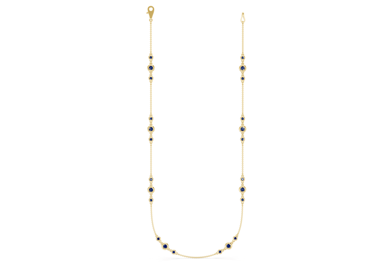 Trio Sapphire Gemstone Stationed Necklace 1½ Carat Total Wt. - Ring Premier