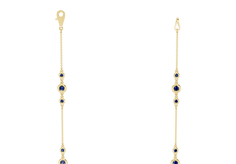 Trio Sapphire Gemstone Stationed Necklace 1½ Carat Total Wt. - Ring Premier