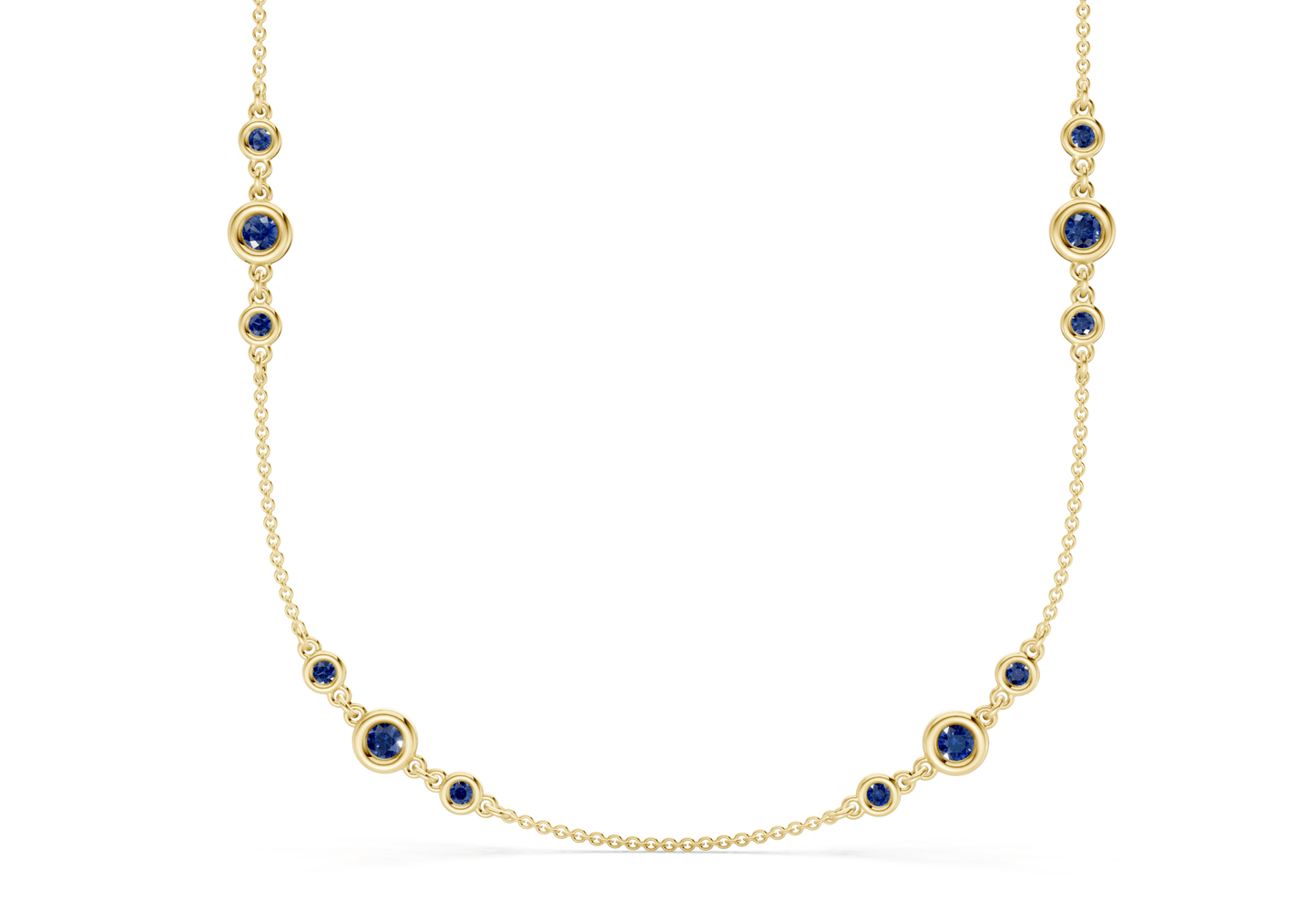 Trio Sapphire Gemstone Stationed Necklace 1½ Carat Total Wt. - Ring Premier