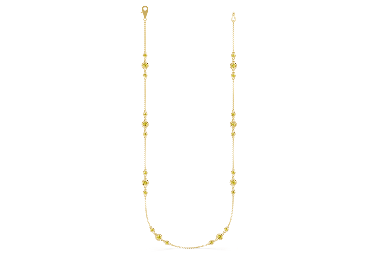Trio Yellow Diamond Stationed Necklace 1½ Carat Total Wt.