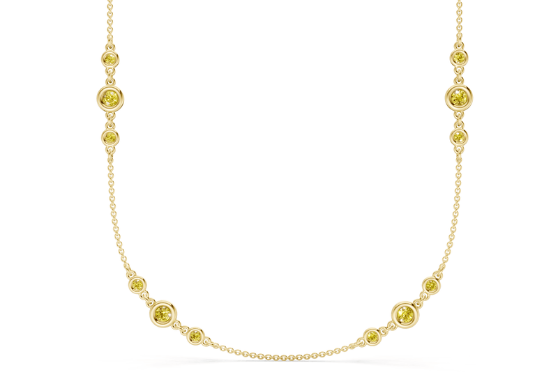 Trio Yellow Diamond Stationed Necklace 1½ Carat Total Wt.