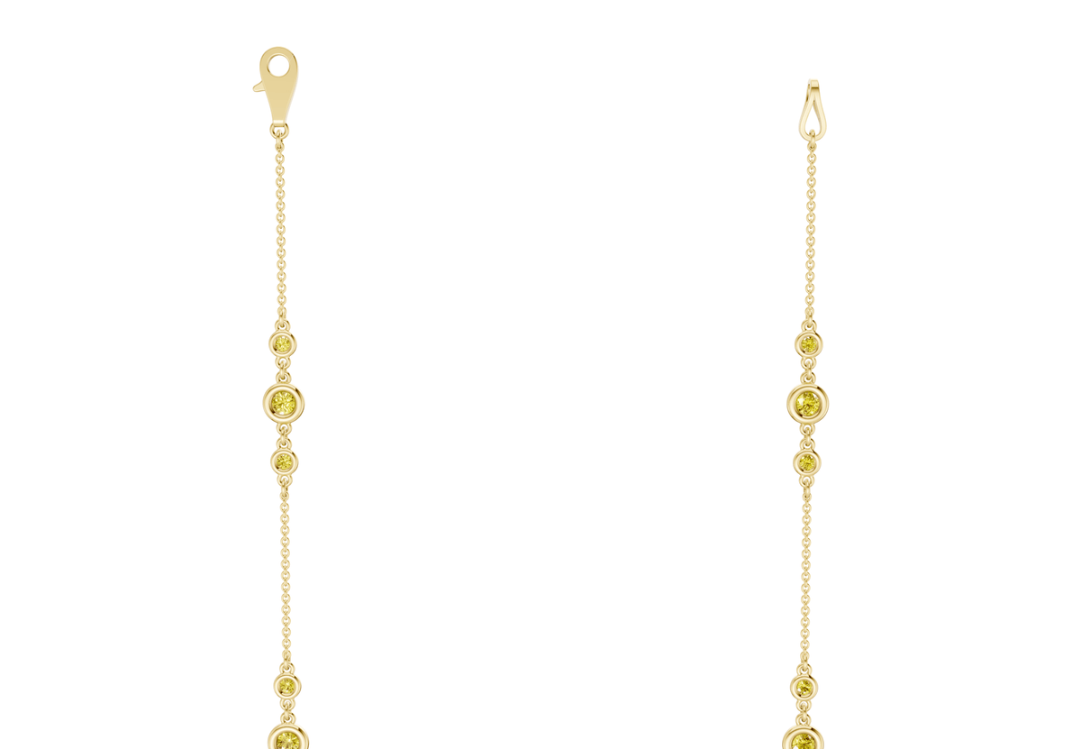 Trio Yellow Diamond Stationed Necklace 1½ Carat Total Wt.
