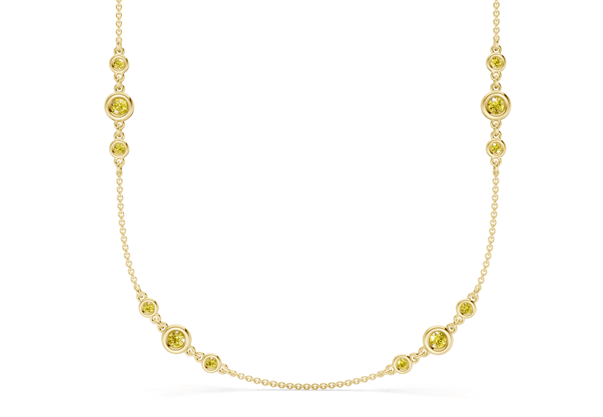 Trio Yellow Diamond Stationed Necklace 1½ Carat Total Wt.