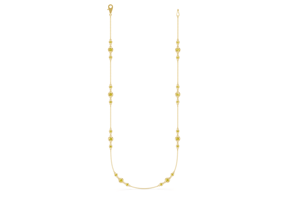 Trio Yellow Diamond Stationed Necklace 1½ Carat Total Wt.