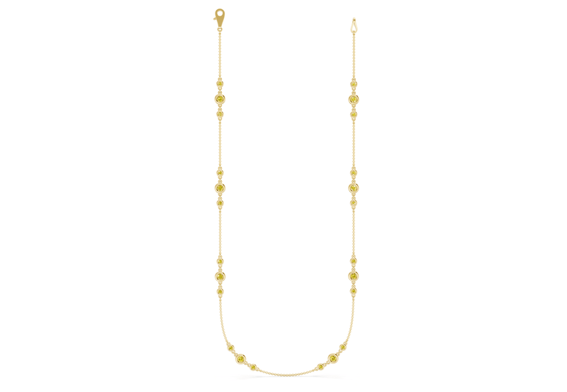 Trio Yellow Diamond Stationed Necklace 1½ Carat Total Wt.